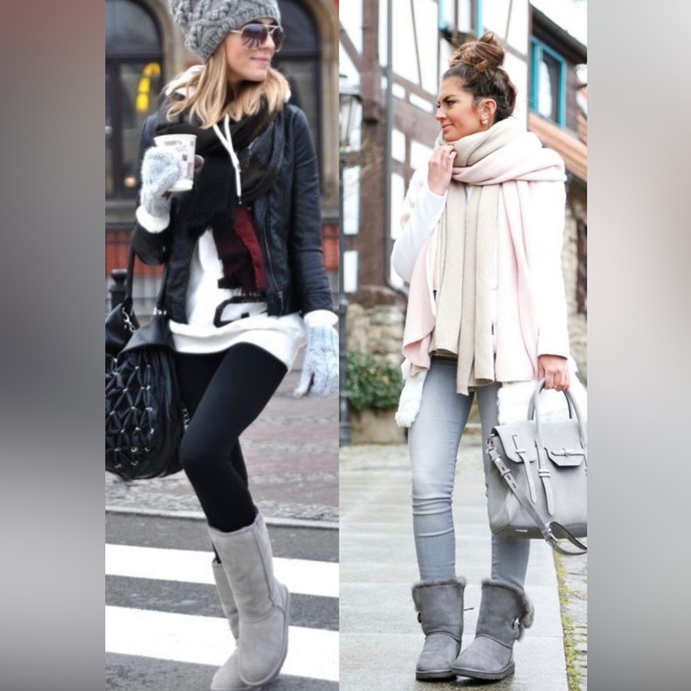 ❄️TWO GRAY UGGS EUC (Tall) & GUC (Short) GRAY UGG & Soft as a Button Bailey Boot